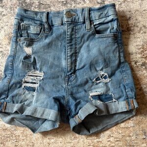 Aeropostale Blue Distressed Jean Shorts